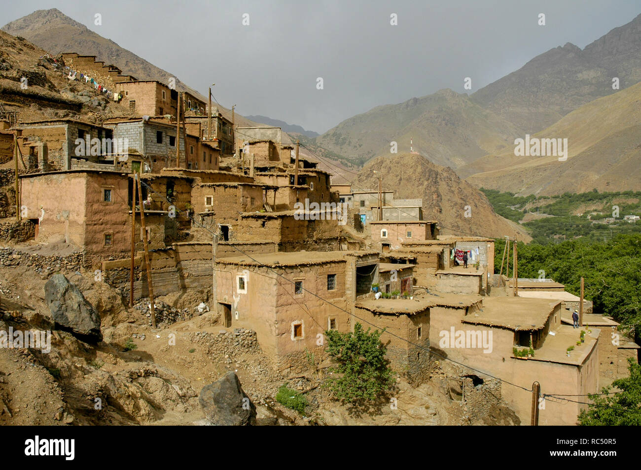 Villaggi in Alto Atlante in Maroc Foto Stock