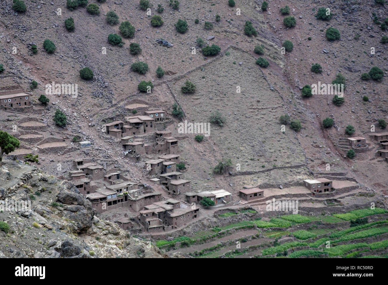 Villaggi in Alto Atlante in Maroc Foto Stock