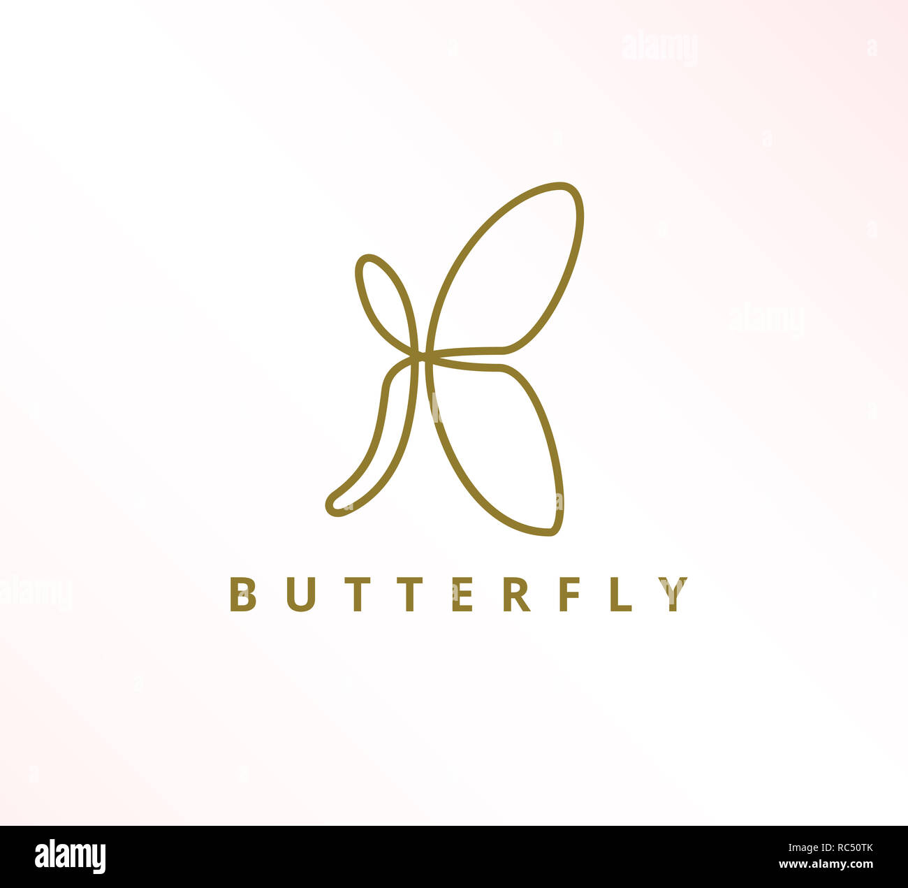 Semplice eleganza minimalista linea continua butterfly icona logo vettoriale del modello di progettazione Foto Stock