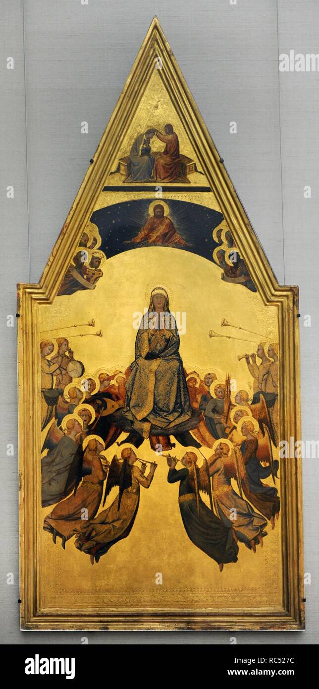 Lippo Memmi (1291-1356). Pittore italiano da Siena. L'Assunzione della Vergine, 1340. Alte Pinakothek. Monaco di Baviera. Germania. Foto Stock