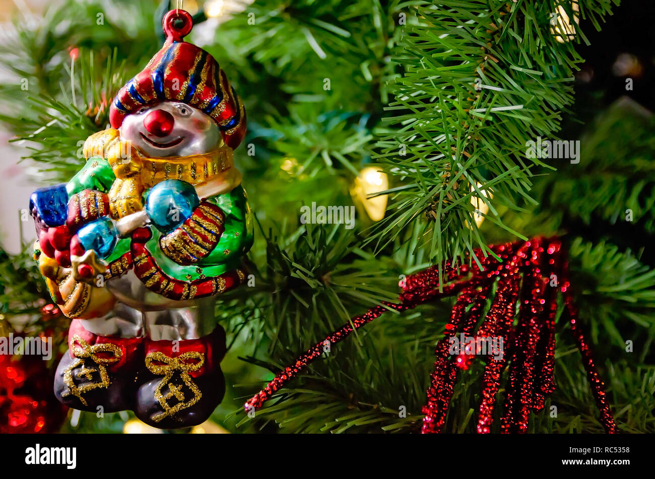 Palline in vetro soffiato blu e bianco decorazioni per albero di natale