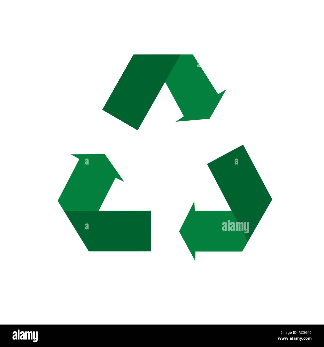 Icona di riciclo. Gestione ambientale vettore in Design piatto bianco su sfondo isolato Illustrazione Vettoriale