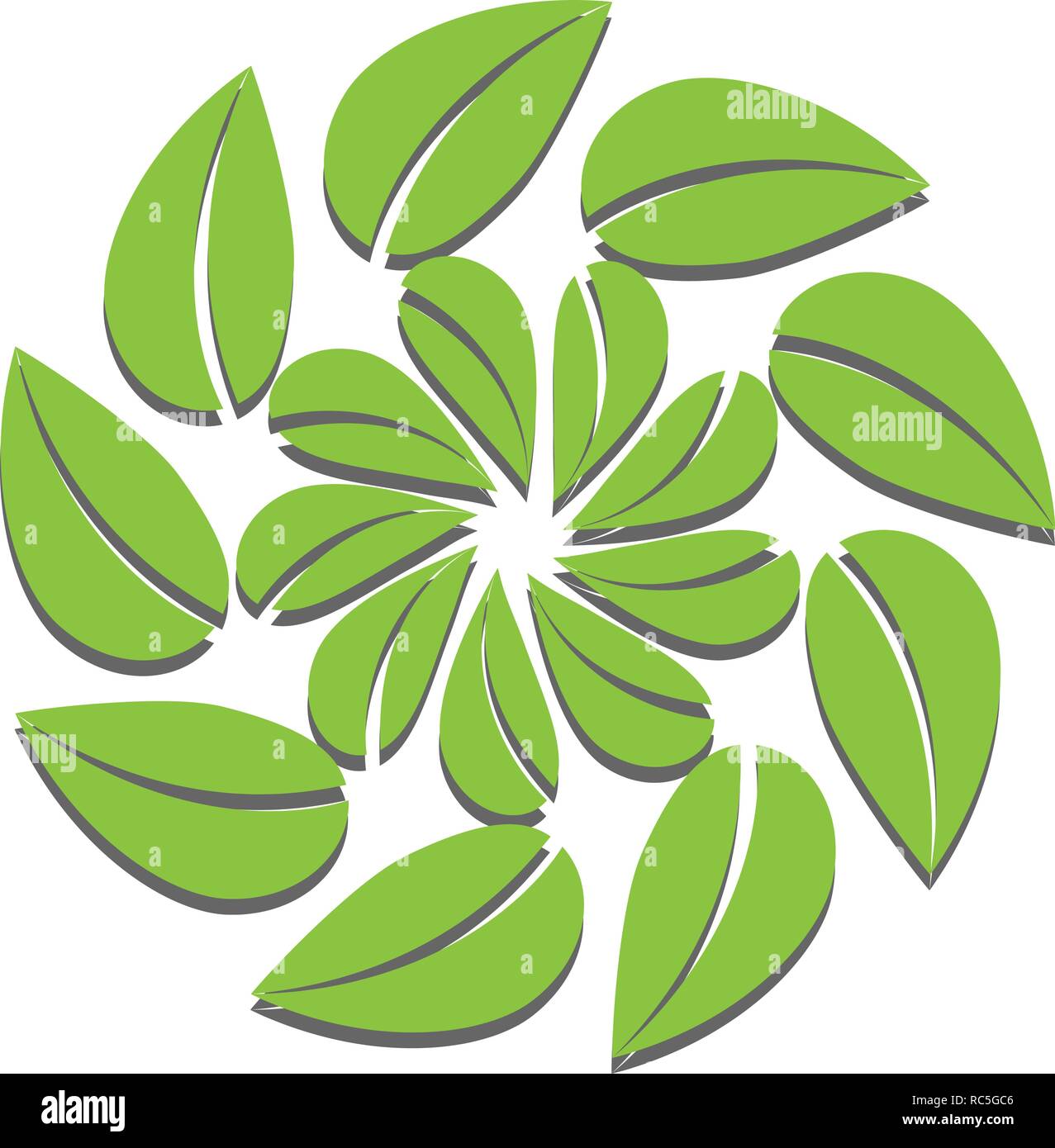 Ruotato di anta o battente swirl per il tuo logo design. La natura del modello di logo. Illustrazione Vettoriale. Illustrazione Vettoriale