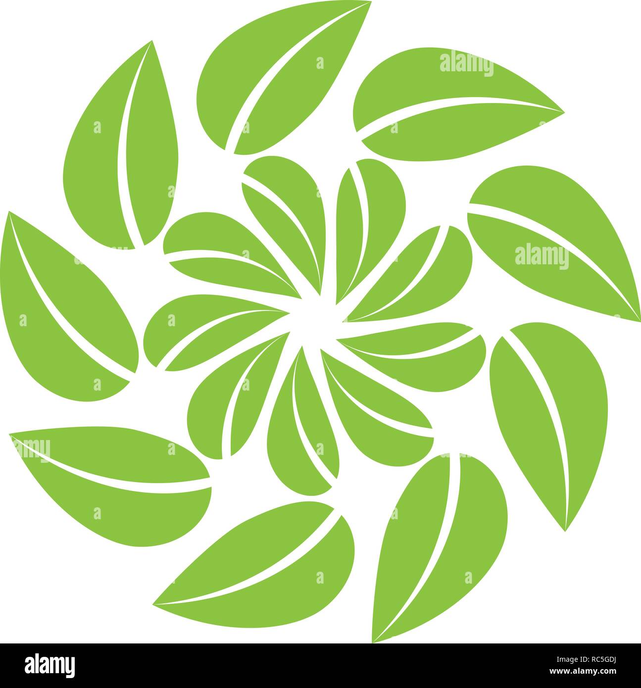 Ruotato di anta o battente swirl per il tuo logo design. La natura del modello di logo. Illustrazione Vettoriale. Illustrazione Vettoriale