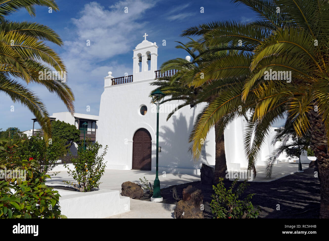 San Isidro Labrador chiesa, Uga, Yaiza, Lanzarote, Isole Canarie, Spagna. Foto Stock