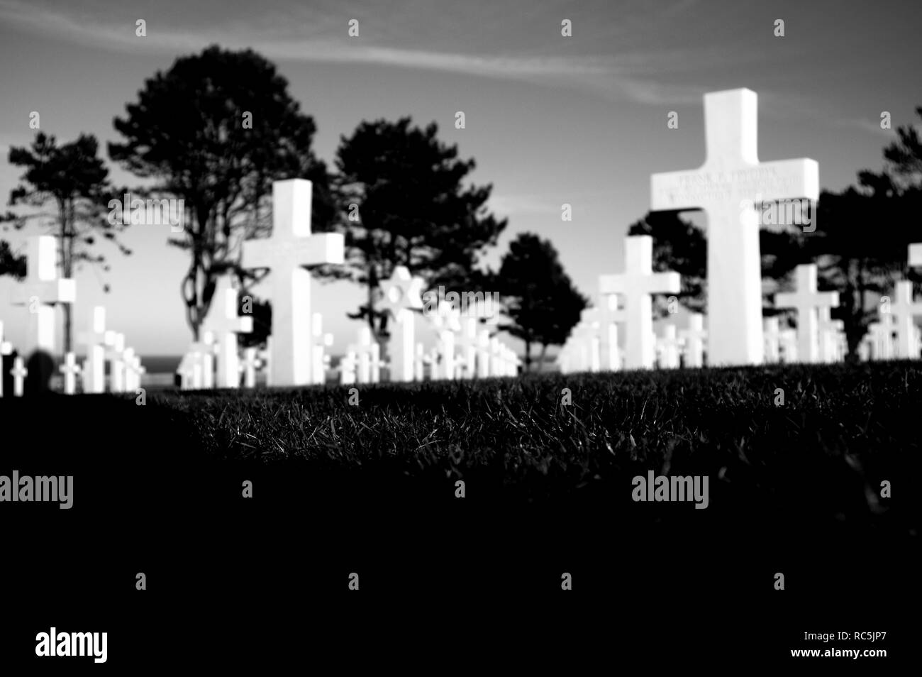 La Normandia American Cimitero e memoriale, Colleville-sur-Mer, Normandia, Francia Foto Stock