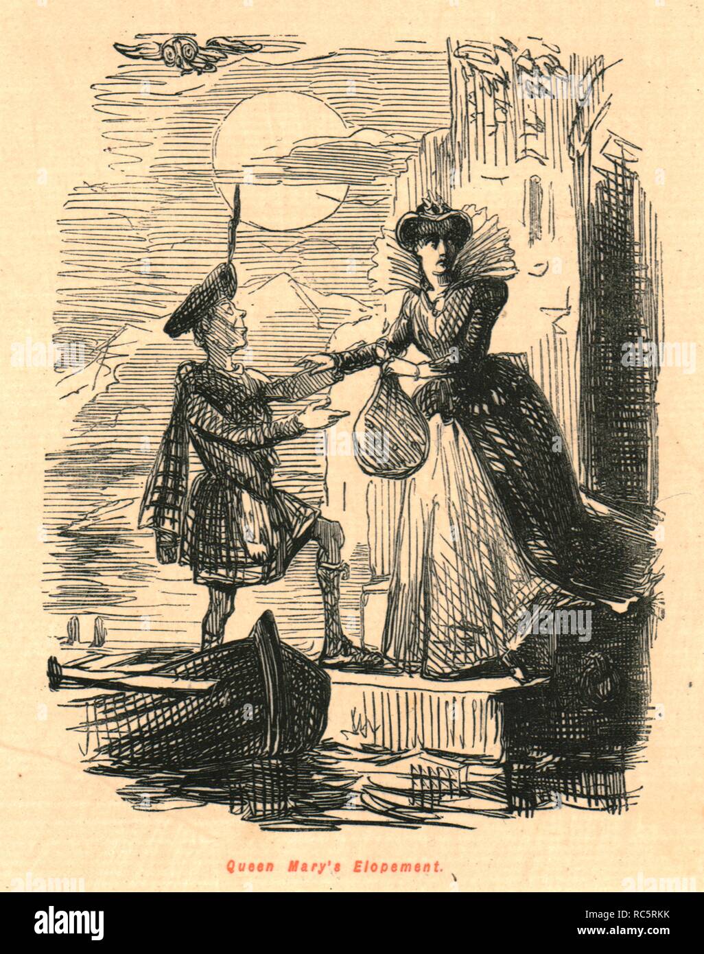 "Queen Mary's Elopement', 1897. Creatore: John Leech. Foto Stock