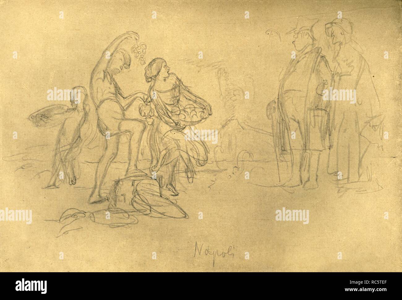 "Fremde in Italien", Metà-fine del XIX secolo, (c1924). Creatore: Carl Spitzweg. Foto Stock