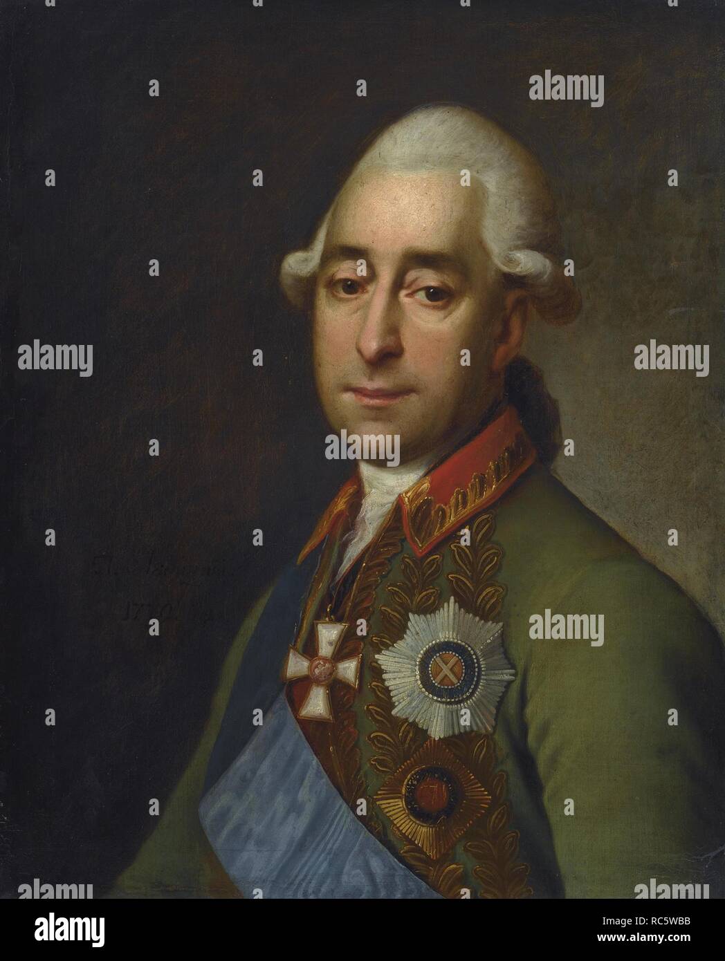 Maresciallo di Campo principe Alexander Alexandrovich Prozorovsky (1732-1809). Museo: Collezione privata. Autore: Levitsky, Dmitri Grigorievich. Foto Stock