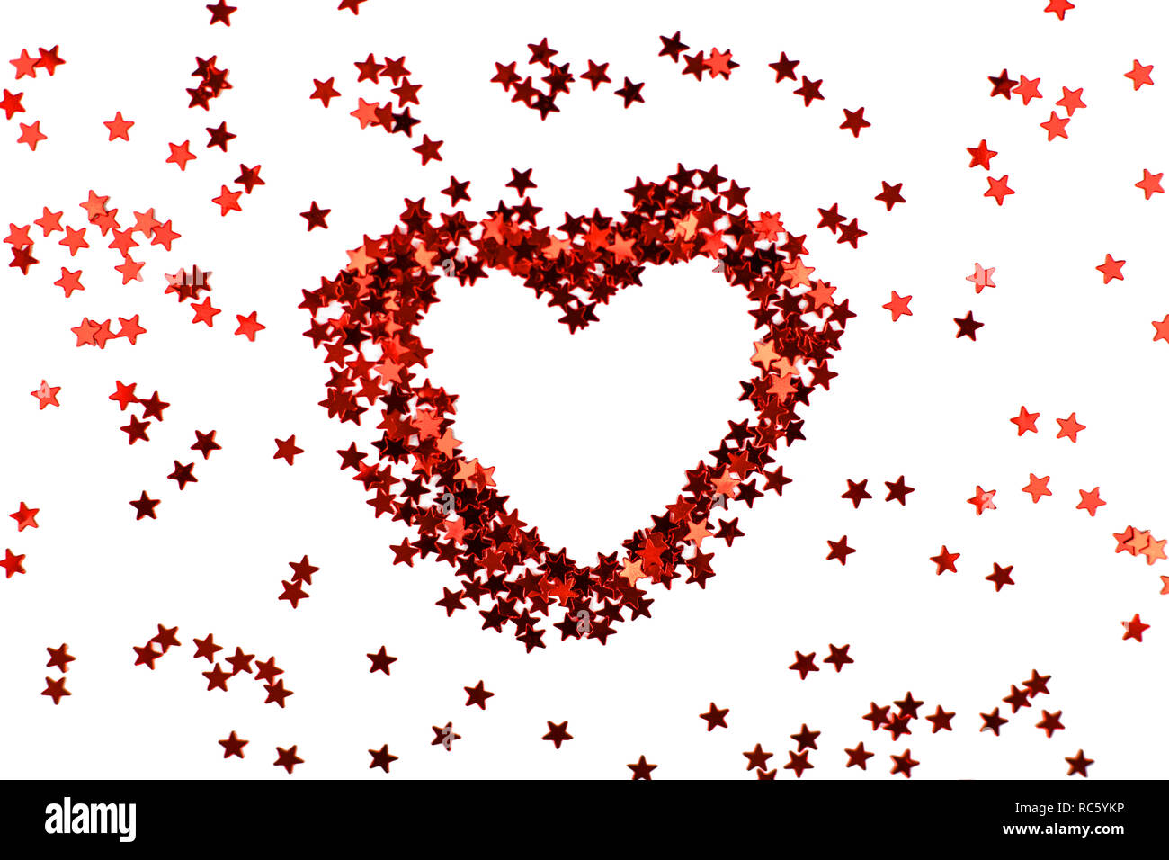 Glitter cuore rosso da poco sparkle stelle Foto stock Alamy