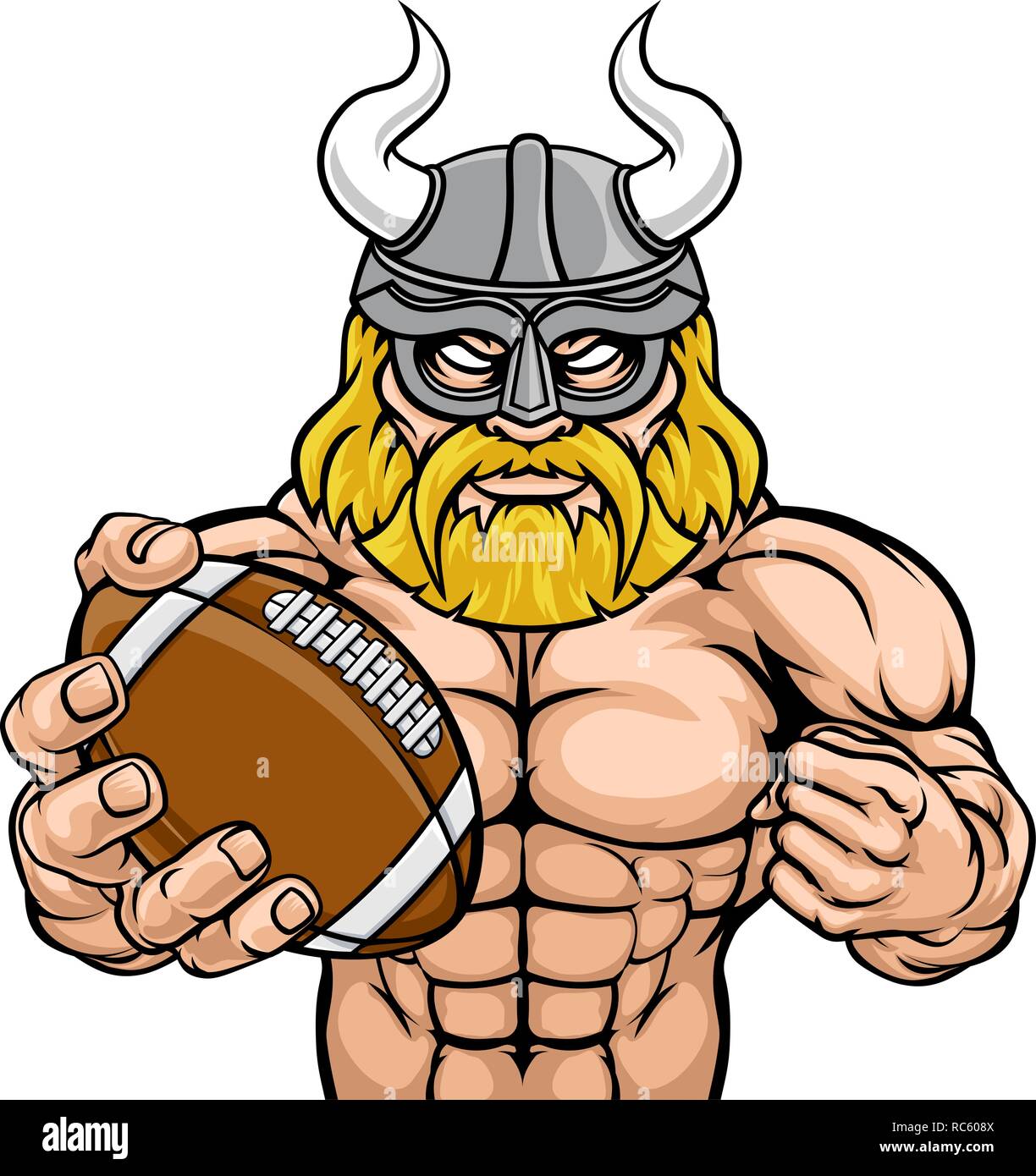 Viking Football Americano mascotte sportive Illustrazione Vettoriale