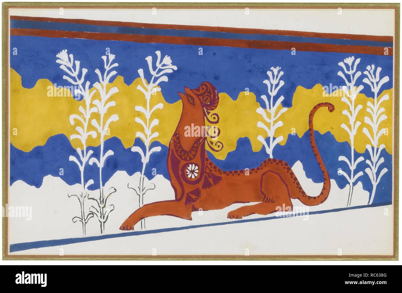 Scenografia per il Balletto Phèdre. Museo: Collezione privata. Autore: Bakst, Leon. Foto Stock