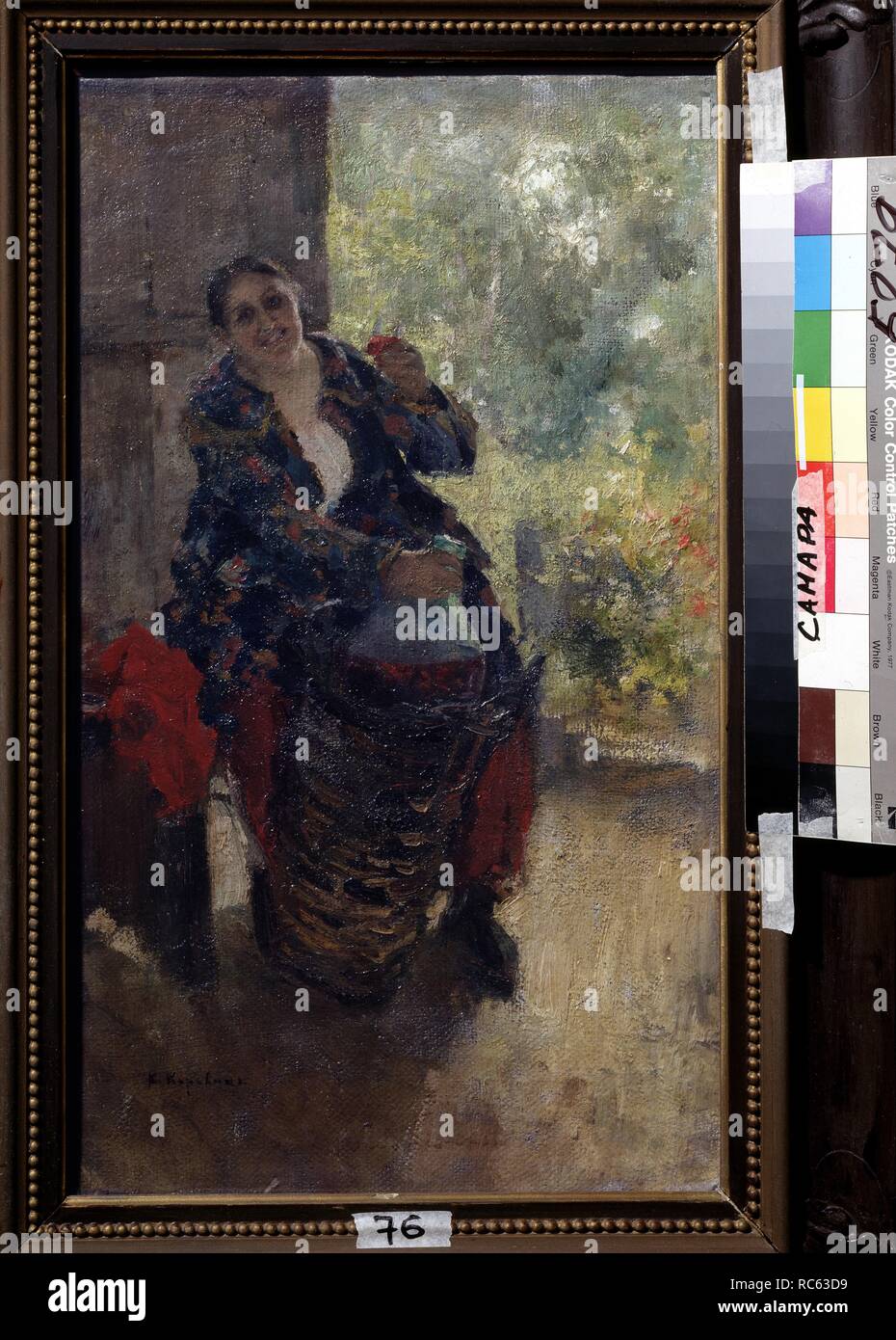 Una padrona di casa (donna con un bicchiere di vino). Museo: Stato Art Museum, Samara. Autore: Korovin, Konstantin Alexeyevich. Foto Stock