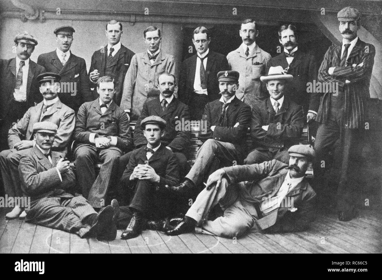 Winston Churchill con compagni di corrispondenti di guerra in Sud Africa 1900 Foto Stock