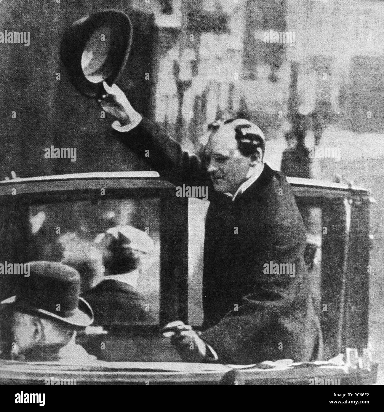 Winston Churchill è eletto p.f. per Dundee. 9h Maggio 1908 Foto Stock