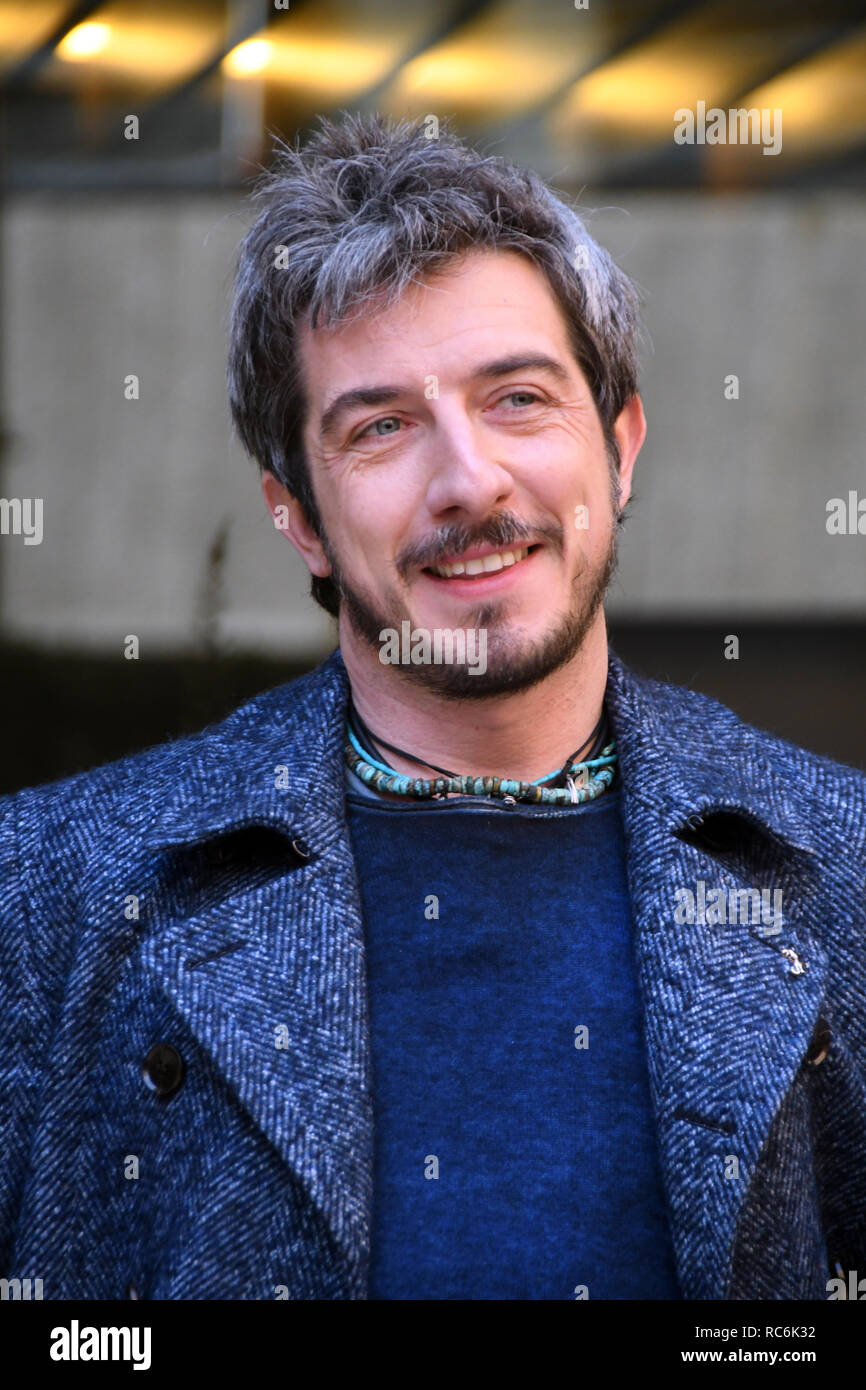 Roma, Italia. 14 gennaio, 2019. Hotel Le Mèridienne Visconti - Presentazione film L'AGENZIA DEI BUGIARDI Paolo Ruffini nel ruolo di Paolo Credito: Giuseppe Andidero Credito: Giuseppe Andidero/Alamy Live News Foto Stock