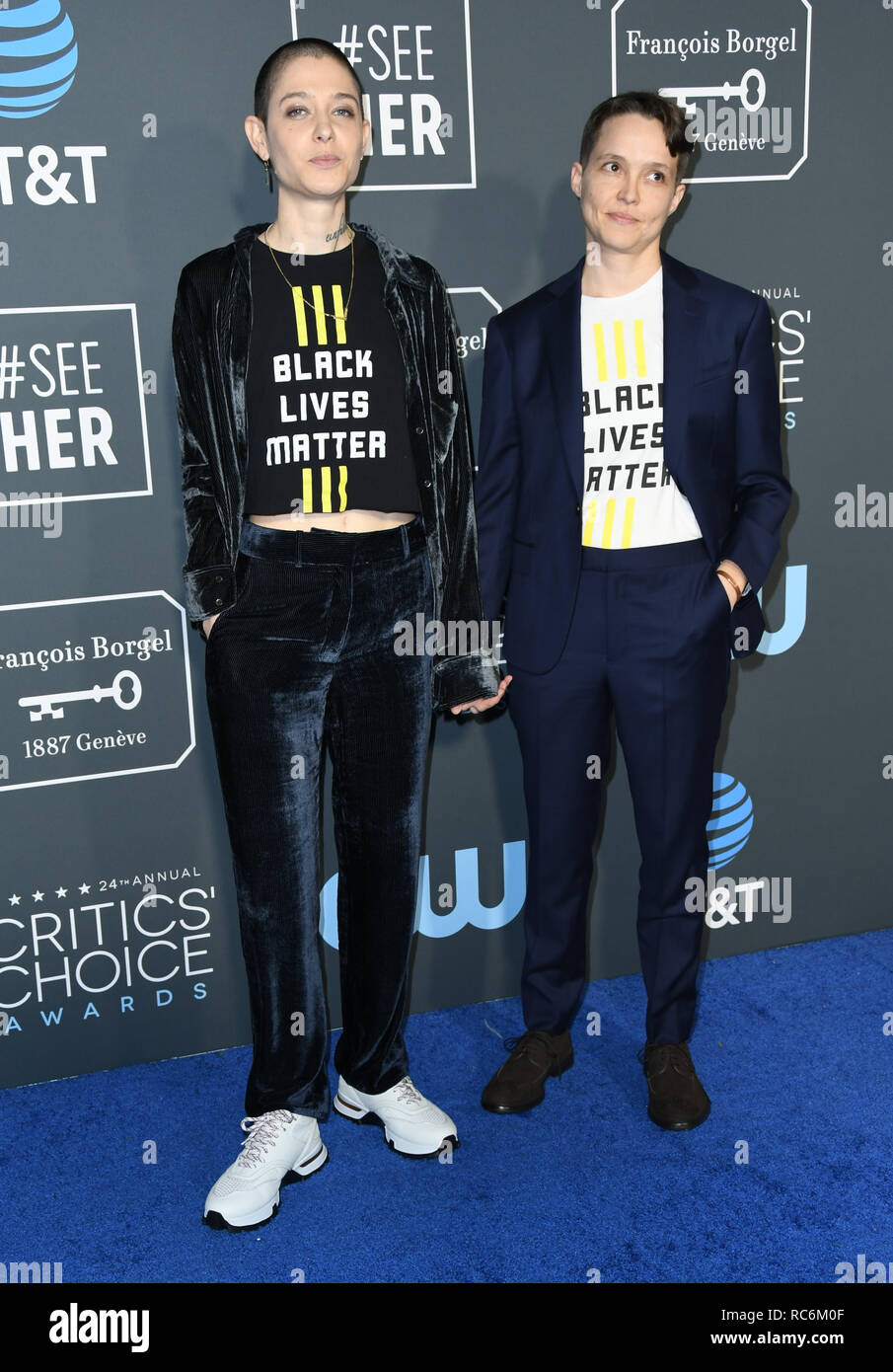 Gennaio 13, 2019 - Santa Monica, CA, Stati Uniti - 13 Gennaio 2019 - Santa Monica, California - Asia Kate Dillon. La ventiquattresima edizione critica' Choice Awards tenutosi a Barker Hangar. Photo credit: Birdie Thompson/AdMedia (credito Immagine: © Birdie Thompson/AdMedia via ZUMA filo) Foto Stock