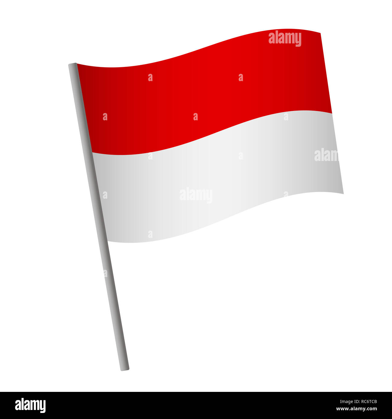 Indonesia icona bandiera. Bandiera nazionale dell'Indonesia su un palo illustrazione. Foto Stock Indonesia icona bandiera. Bandiera nazionale dell'Indonesia su un palo illustrazione. Foto Stock