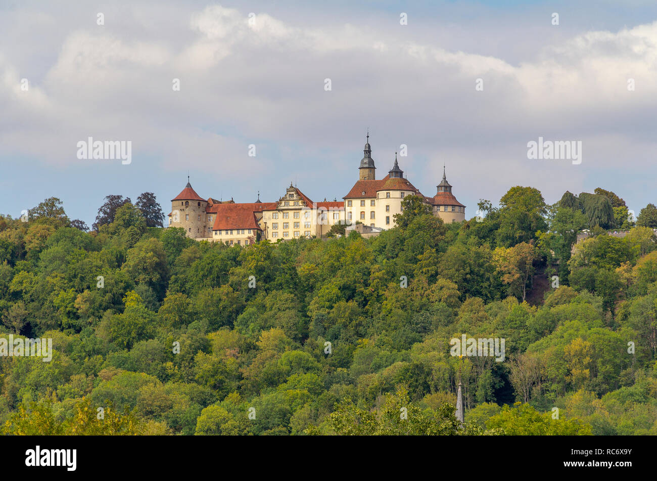 Castello Langenburg nella Germania meridionale in estate Foto Stock
