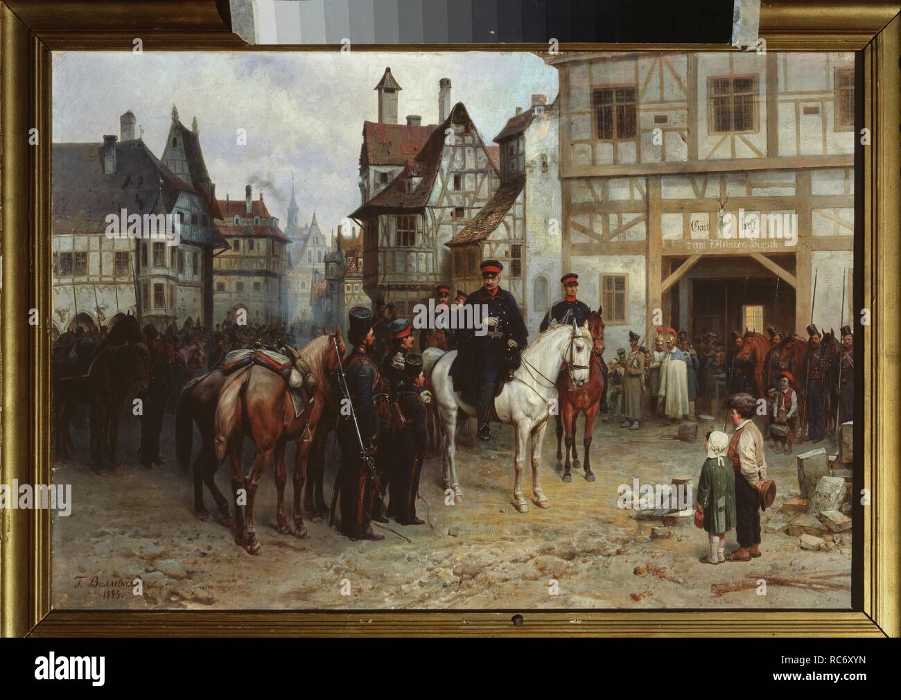 Generale Blücher con i cosacchi di Bautzen. Museo: il Museo di Architettura e arte, Alupka. Autore: Willewalde, Gottfried (Bogdan Pavlovich). Foto Stock