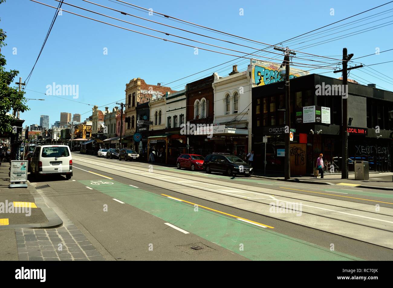 Brunswick Street, Fitzroy, Melbourne Foto Stock