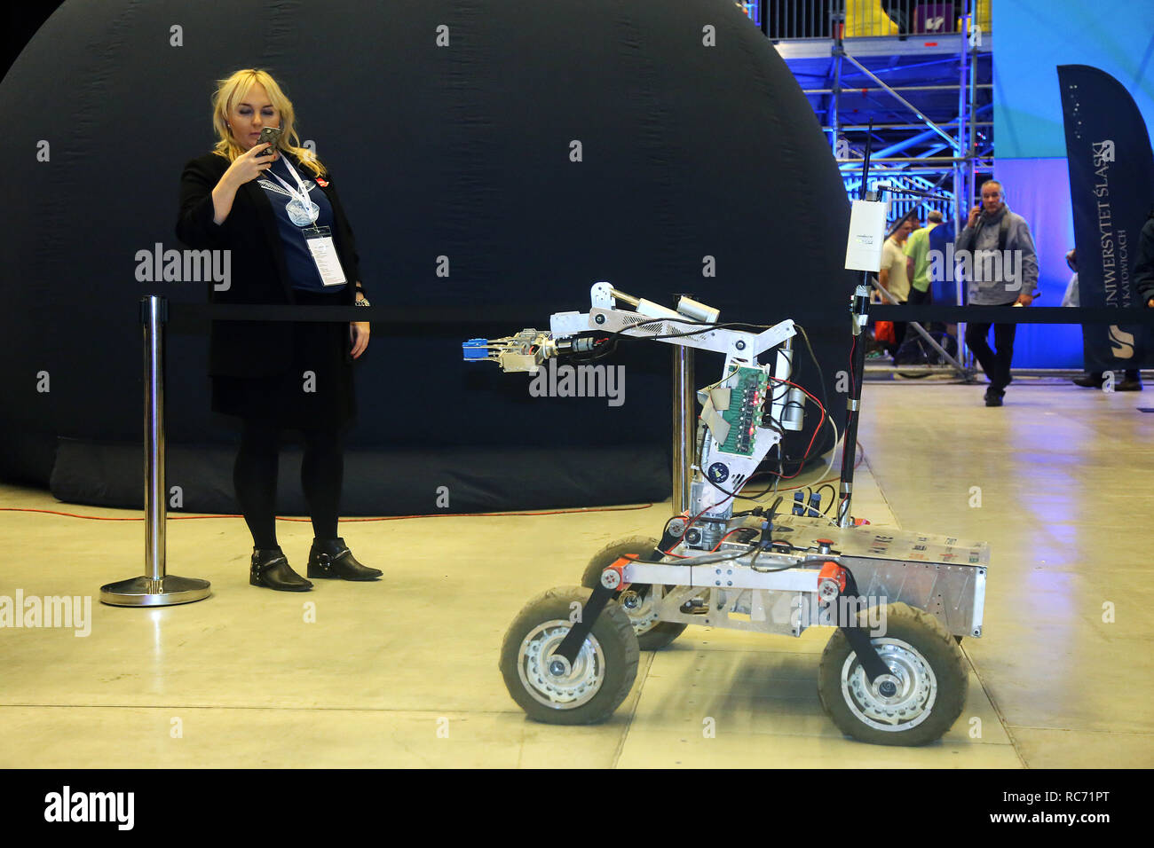 Mars rover è stata presentata durante il Festival della Scienza della Slesia, che si è tenuto a Katowice, Polonia, il 13 gennaio 2019. (CTK Foto/Grzegorz Klatk Foto Stock