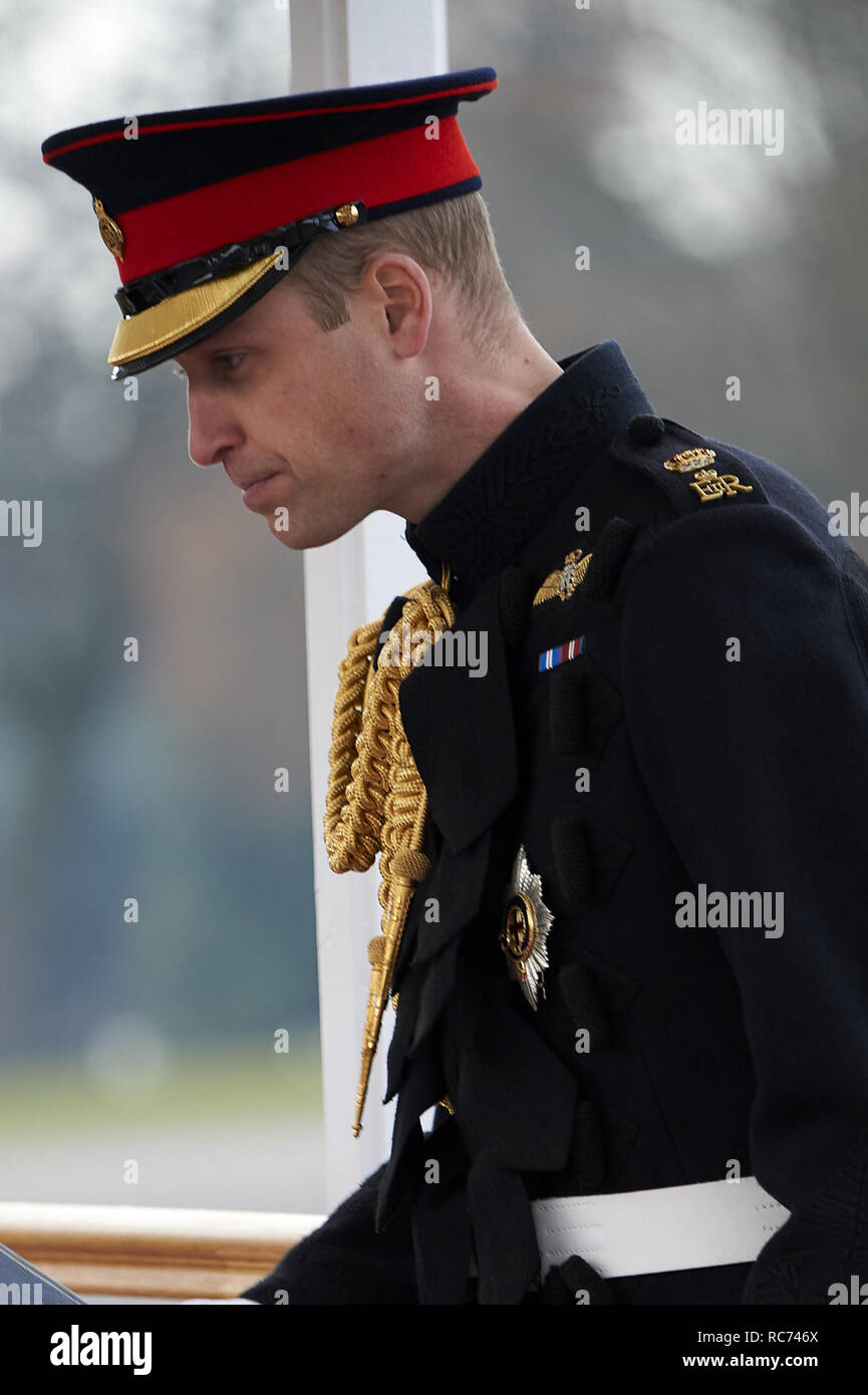 Il principe William, il Duca di Cambridge assiste il sovrano's Parade all'accademia militare reale Sandhurst con: Prince William, duca di Cambridge dove: Camberley, Regno Unito quando: 14 Dic 2018 Credit: WENN Foto Stock
