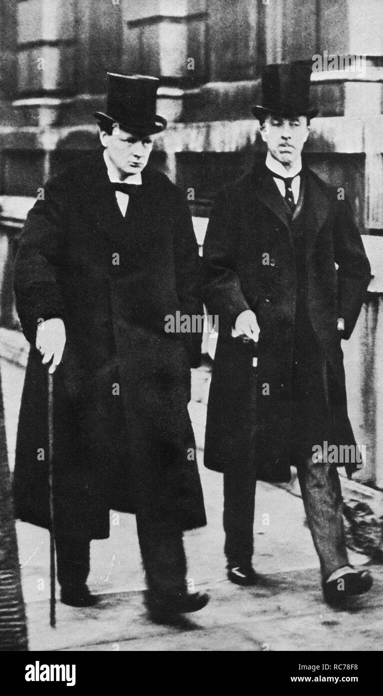 Winston Churchill e Reginald McKenna 1909 Foto Stock