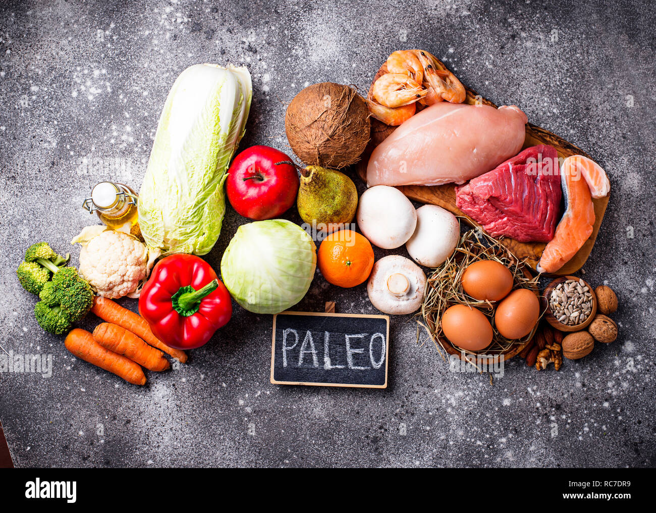 Prodotti sani per paleo dieta Foto Stock