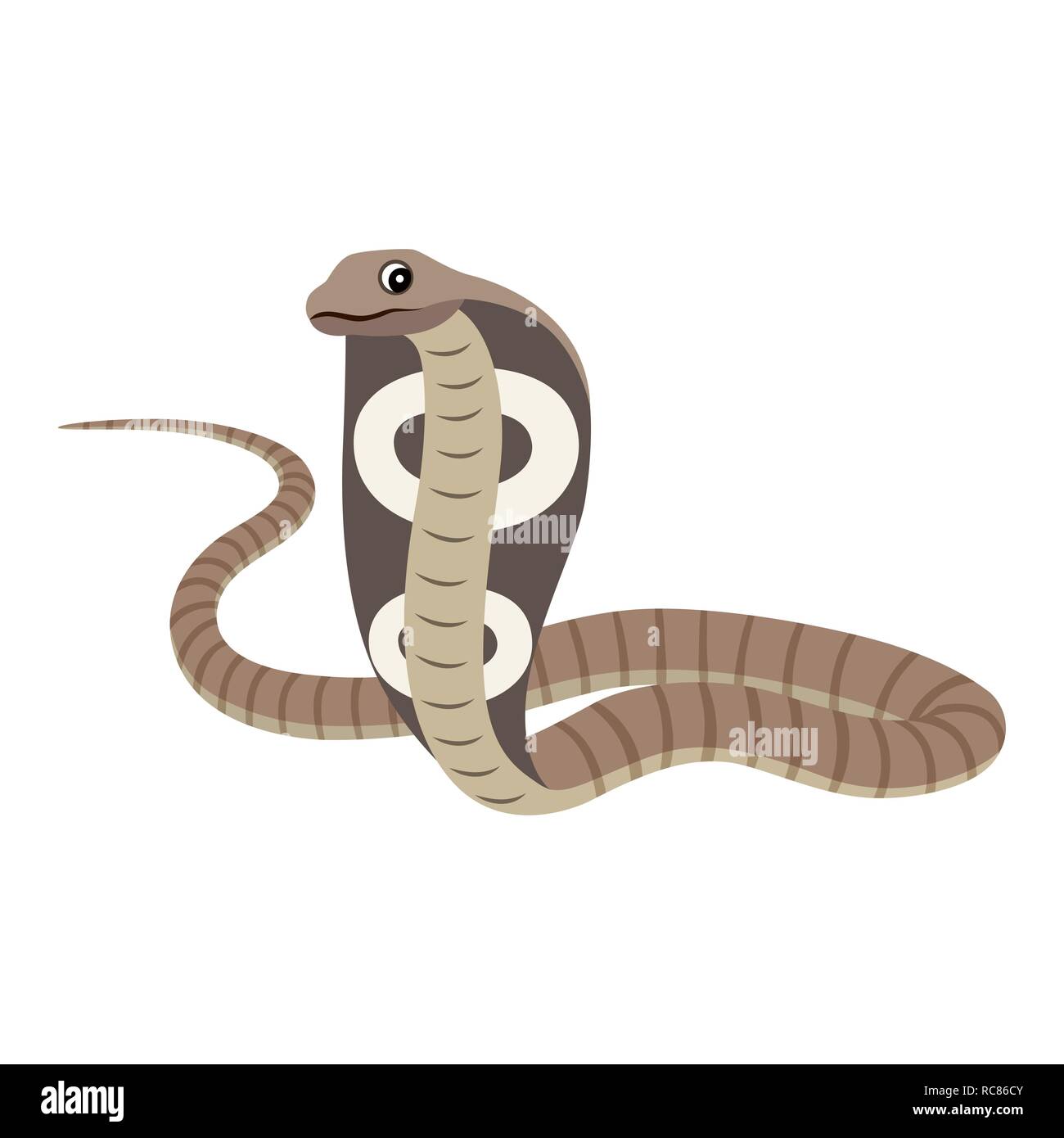 Pericoloso animale selvatico, rettili velenosi icona cobra Illustrazione Vettoriale