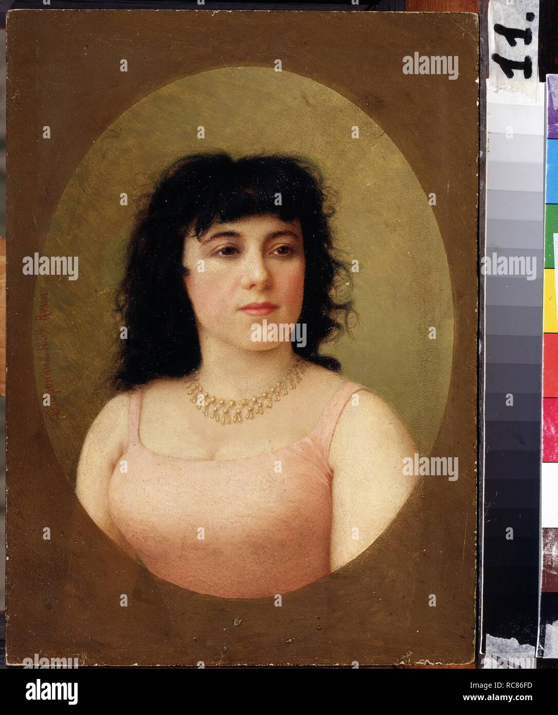 Ritratto di l'Italiano ballerina Virginia Zucchi (1849-1930). Museo: M. Tuganov Museo di Arte dell'Ossezia del Nord, Vladikavkas. Autore: Bronnikov, Feodor Andreyevich. Foto Stock