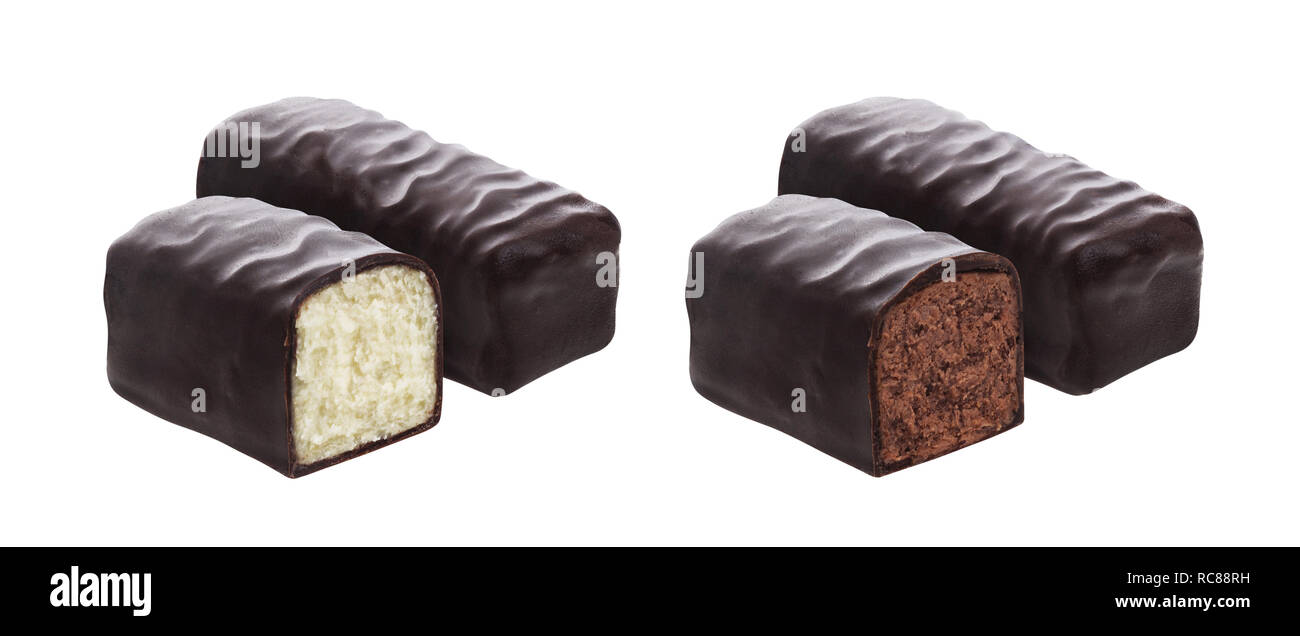 Vetri di ricotta isolati su sfondo bianco Foto Stock