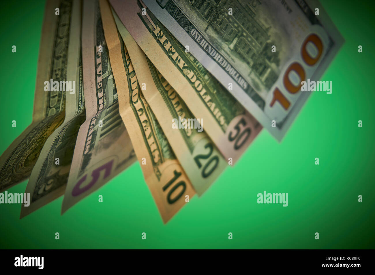 Di dollari, valuta statunitense Foto Stock
