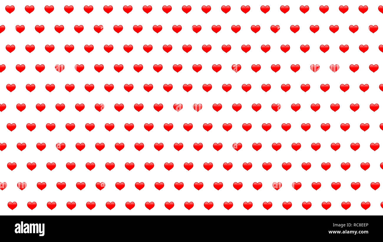Semplice 3d piccoli cuori pattern su sfondo bianco, dalle grandi dimensioni texture Foto Stock