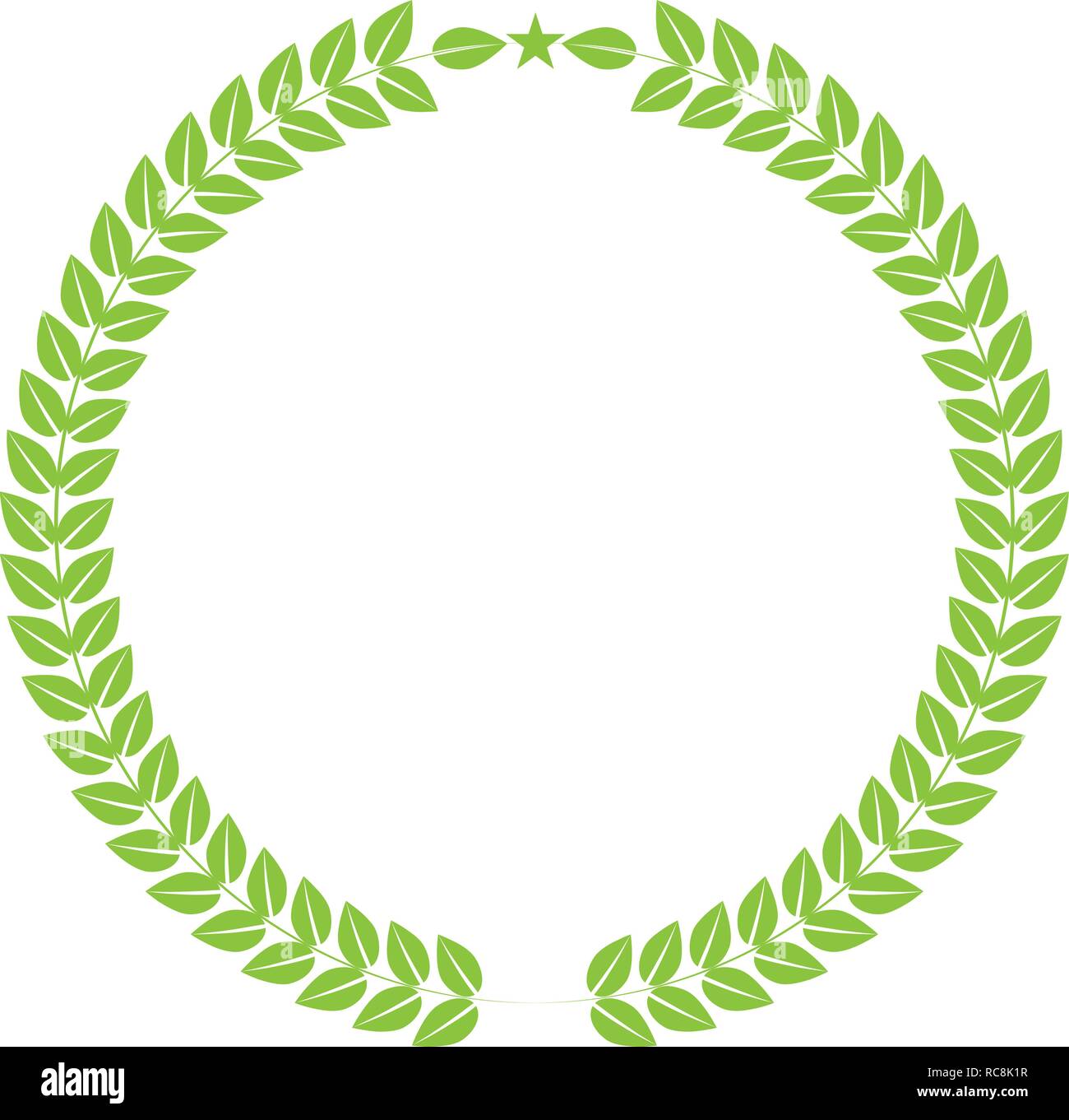 Corona di alloro per il vostro logo o un simbolo di design. Schermo piatto a colori e stile. Illustrazione Vettoriale. Illustrazione Vettoriale