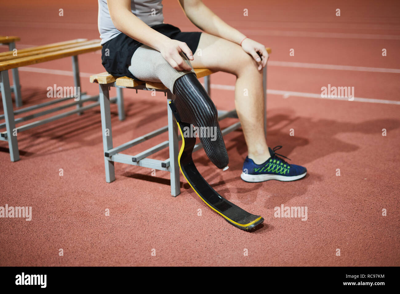 In appoggio sul Stadium Foto Stock