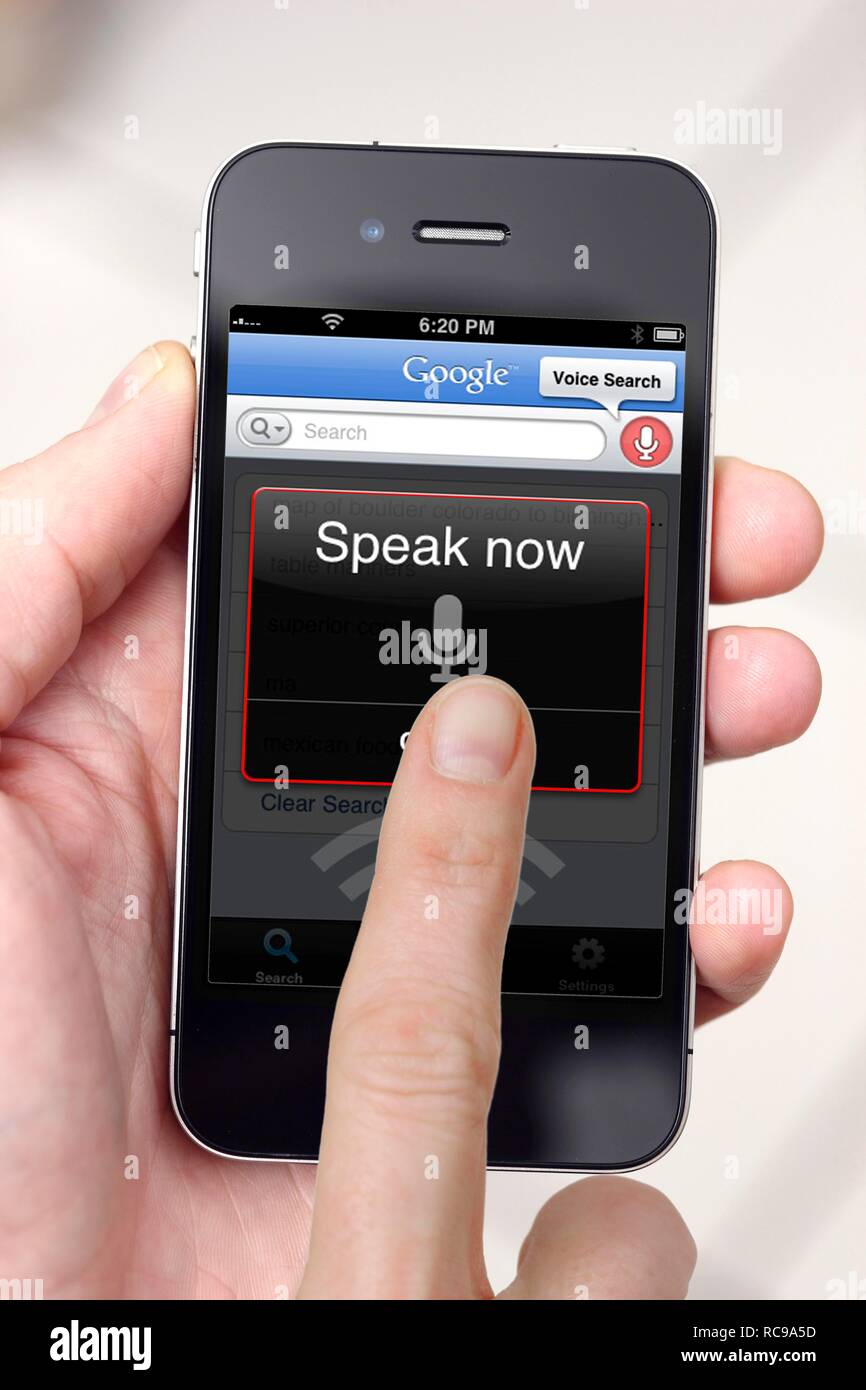 Iphone, smart phone, registratore vocale audio-app registrazione sullo schermo Foto Stock