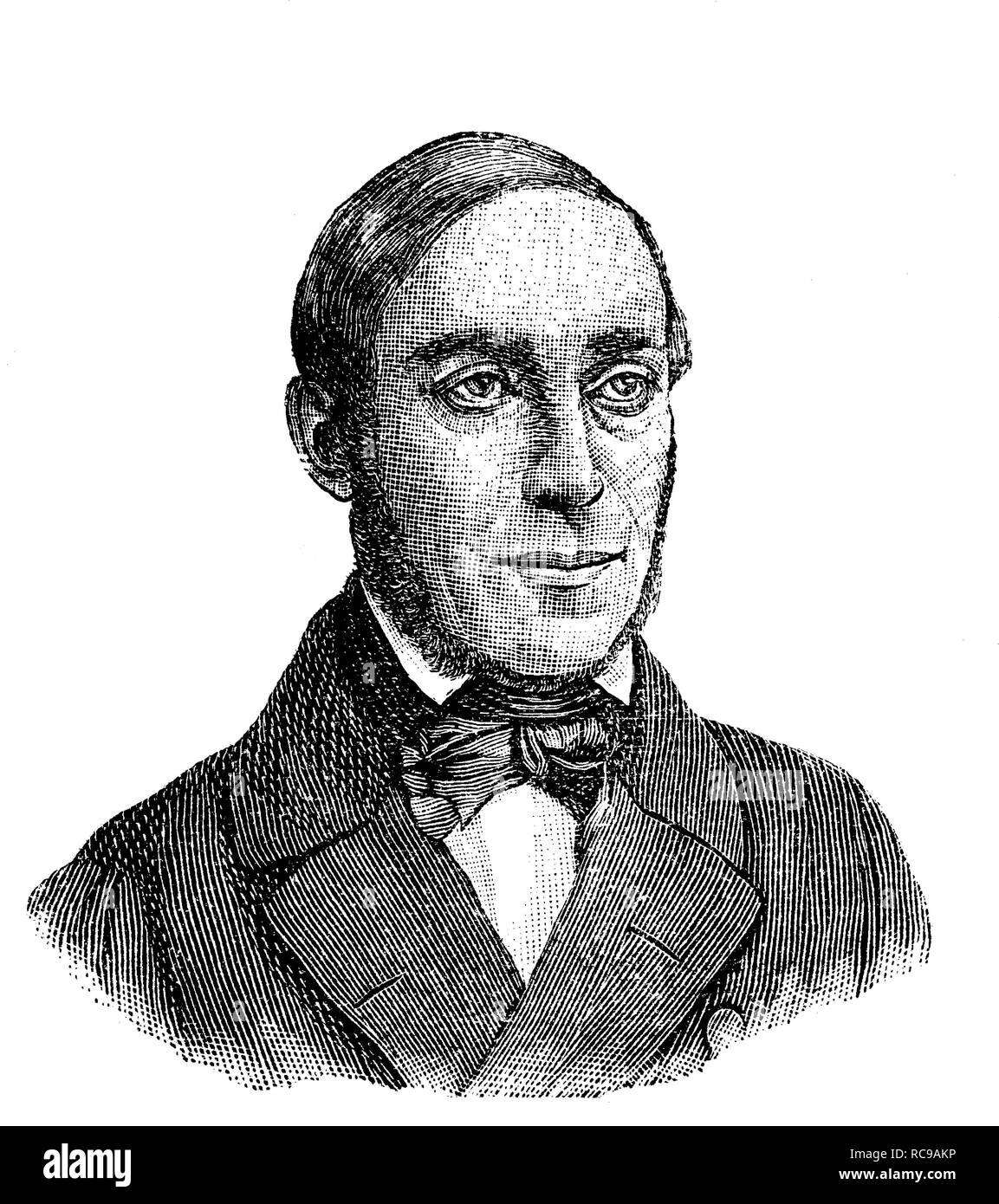 Karl Friedrich Wilhelm Mathy, 1807-1868, giornalista e politico della regione di Baden, storico xilografia, c. 1880 Foto Stock
