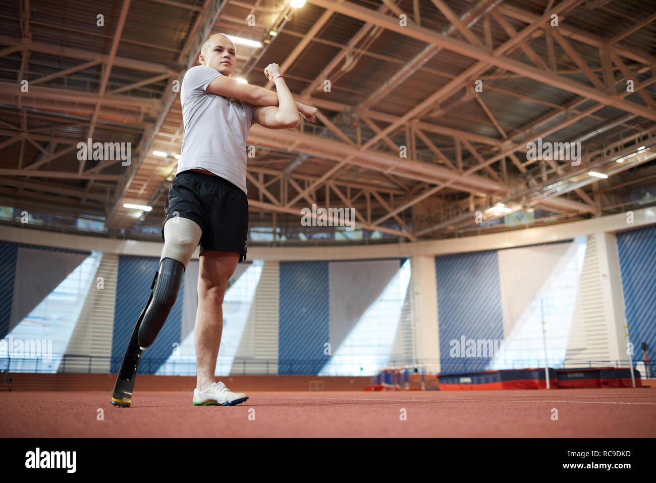 Warm-up di Stadium Foto Stock