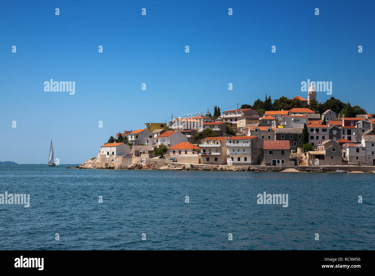 Capocesto da seaward, Sebenico-Knin, Croazia Foto Stock