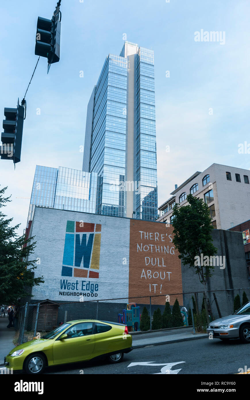 Una scena dal bordo ovest quartiere, Seattle. Foto Stock
