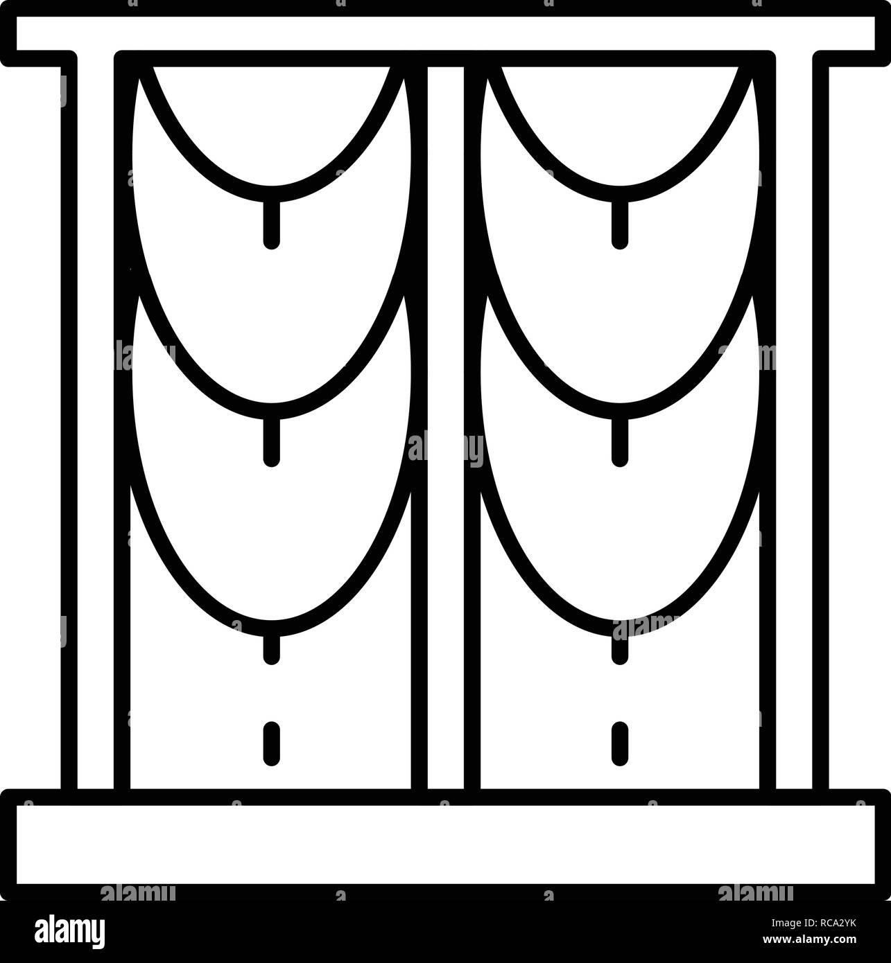 Finestra rotonda tenda, l'icona di stile di contorno Immagine e Vettoriale  - Alamy