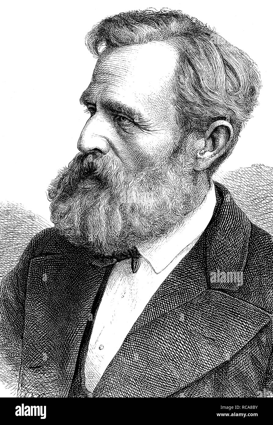 Karl Friedrich Lessing, 1808 - 1880, un pittore romantico del XIX secolo, storico xilografia, circa 1870 Foto Stock