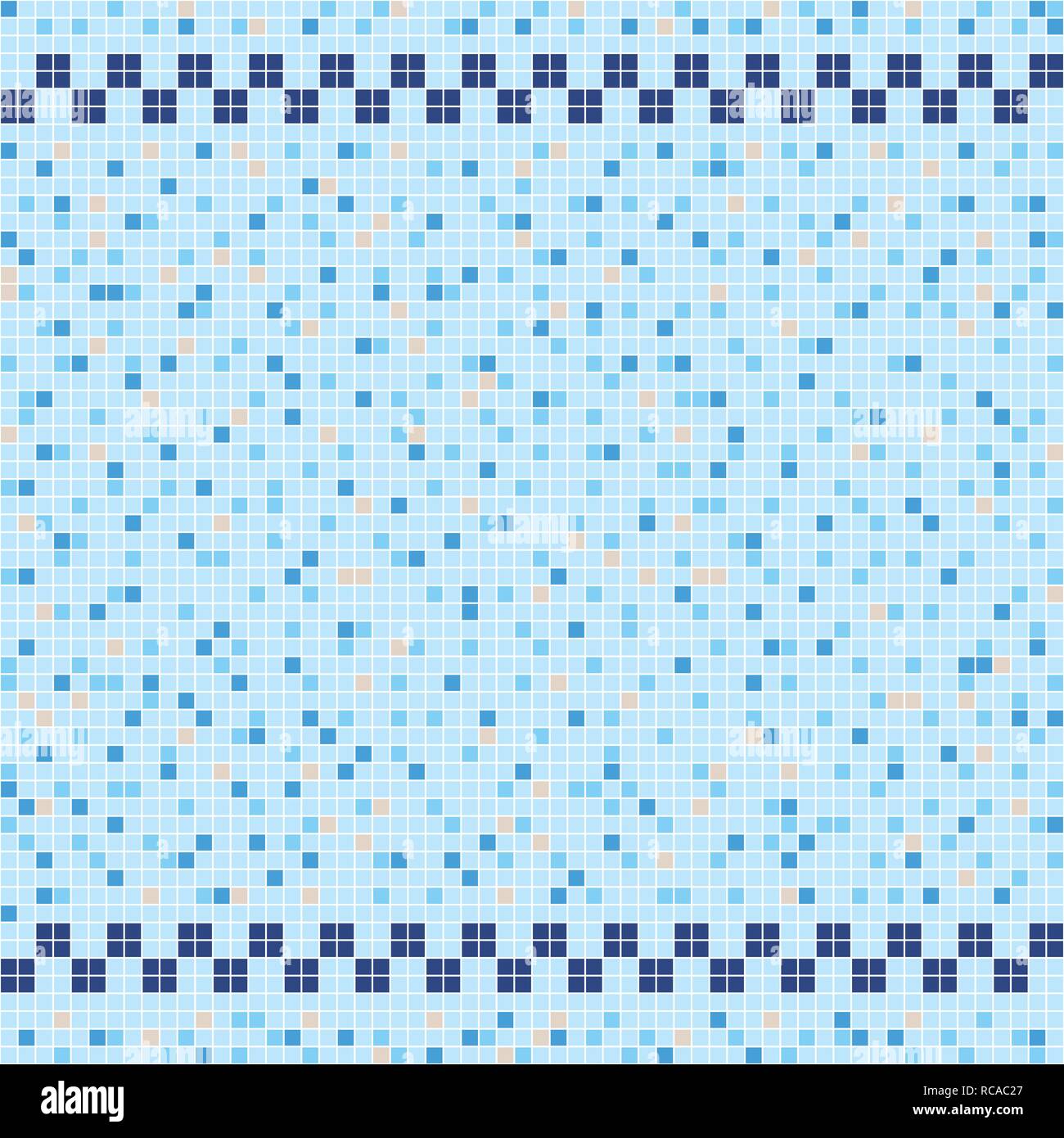 https www alamy it blu e beige e piastrelle di ceramica mosaico in piscina con bordo simmetrica vector seamless pattern image231339647 html