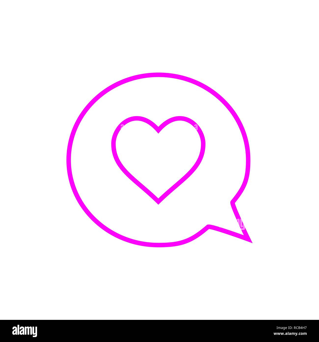 Il simbolo del cuore di discorso bolla. Illustrazione Vettoriale Illustrazione Vettoriale