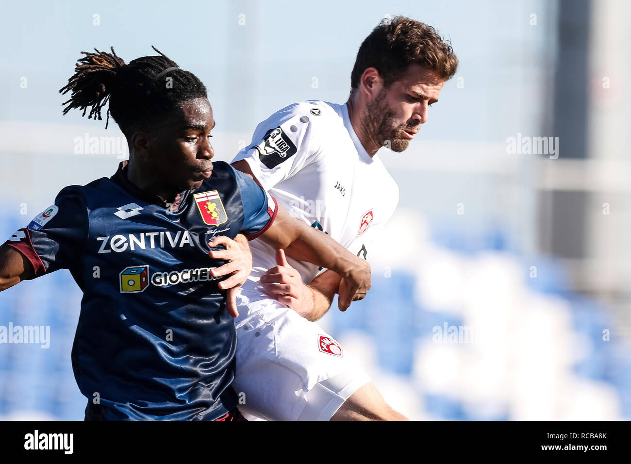 San Pedro del Pinatar, Spagna. Xiv gen, 2019. Cordiale incontro di calcio tra Genova CFC vs Würzburger kicker a Pinatar Arena Football Center. Credito: ABEL F. ROS/Alamy Live News Foto Stock