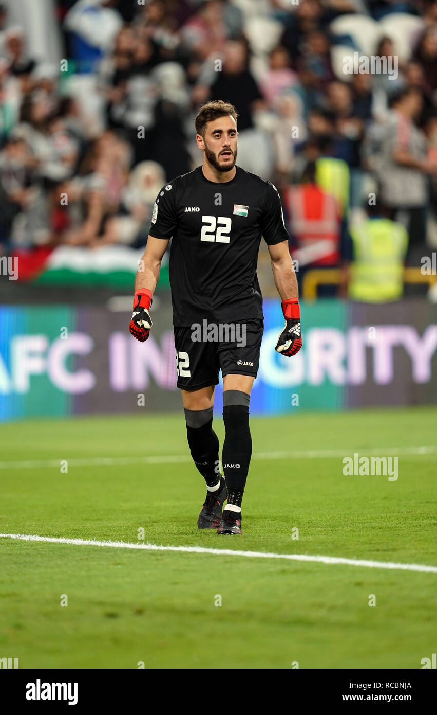 Xv Gennaio 2019, Mohammed bin Zayed Stadium, Abu Dhabi Emirati arabi uniti; AFC Asian Cup Calcio, Palestina contro la Giordania; Rami Hamadeh della Palestina Foto Stock