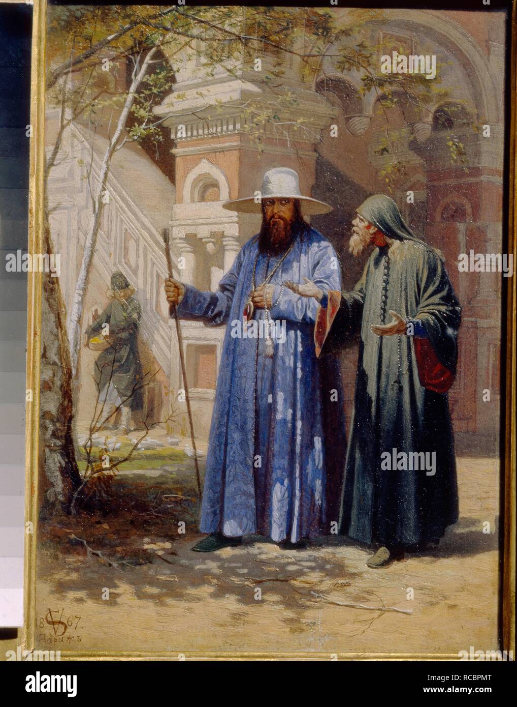 Il patriarca Nikon nel nuovo monastero di Gerusalemme. Museo: Membro Galleria Tretyakov di Mosca. Autore: Schwarz, Vyacheslav Grigoryevich. Foto Stock