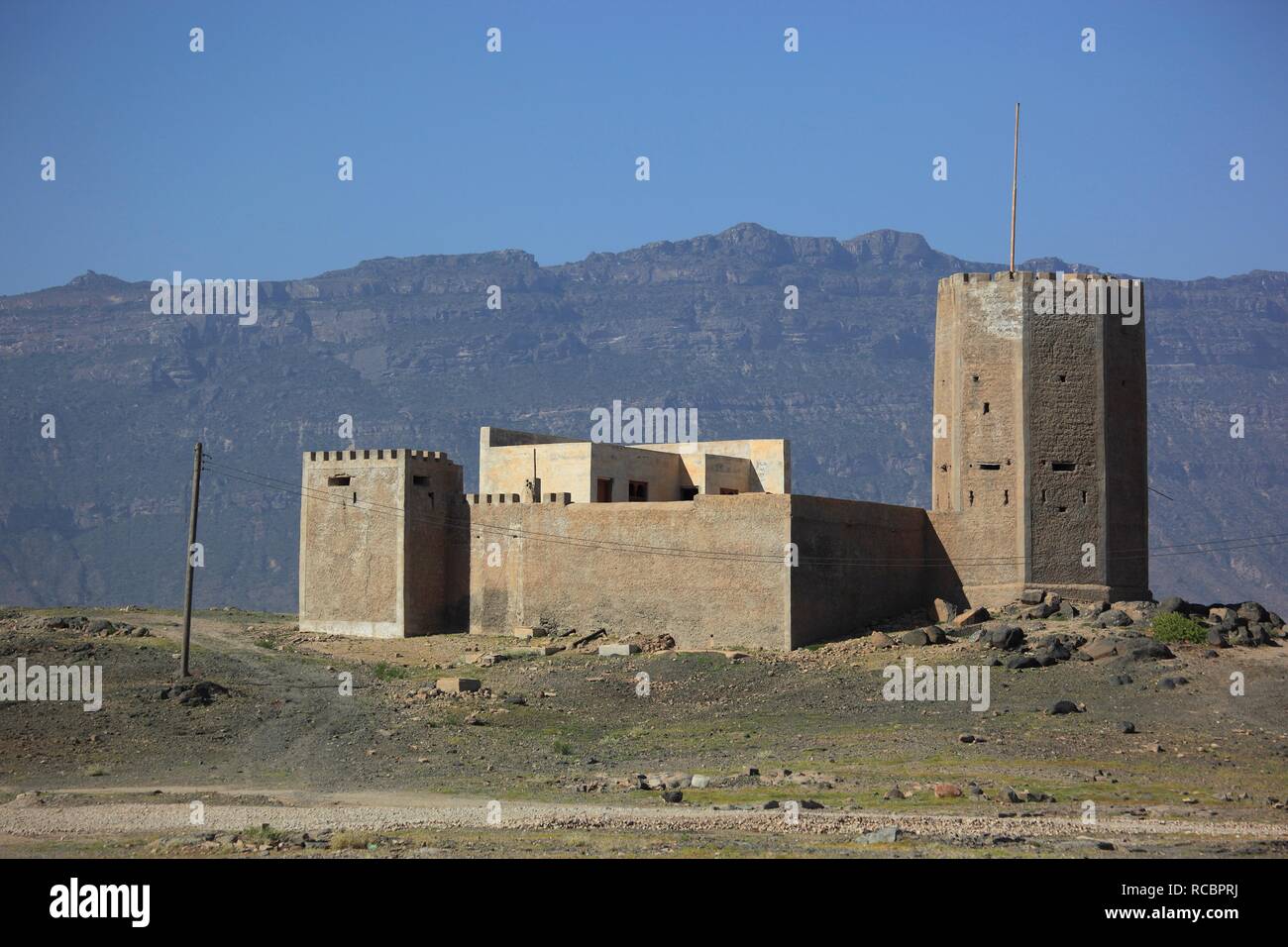 Fortezza vicino a Mirbat nel sud di Oman, Penisola Arabica, Medio Oriente e Asia Foto Stock