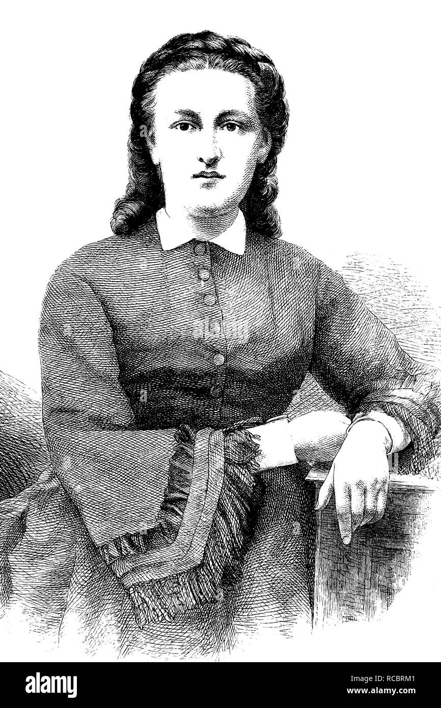 Elizabeth Buerstenbinder, 1838 - 1918, un autore tedesco, ha scritto sotto lo pseudonimo di E. Werner, storica incisione, 1880 Foto Stock